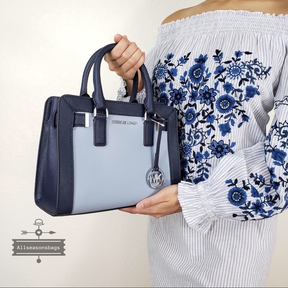 NWT Michael Kors Dillon Small Satchel Pale Blue - Picture 2 of 8